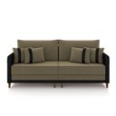 Ver imagem 2 de Sofá Montecarlo 3 Lugares 232cm Veludo/pu Castor/preto