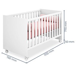 Berço Mini Cama Americano Doce Sonho Branco - Qmovi - 2
