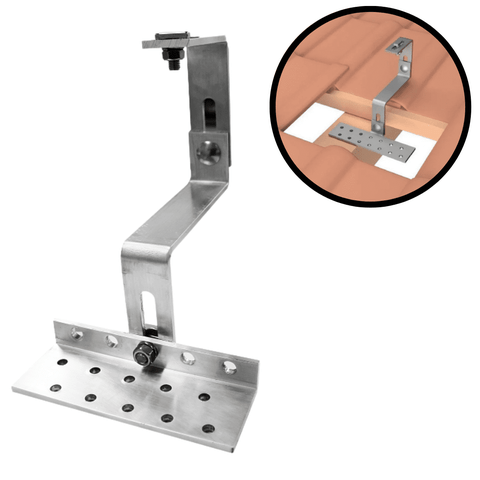Estrutura Suporte Fixador Placa Painel Solar Alumínio Inox P/ Telha Cerâmica e Cimento Perfil Master
