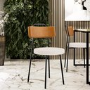 Ver imagem 2 de Kit 06 Cadeiras Para Cozinha Sala De Jantar Barcelona L02 Couríssimo Whisky Linho Bege - Lyam
