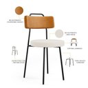 Ver imagem 4 de Kit 06 Cadeiras Para Cozinha Sala De Jantar Barcelona L02 Couríssimo Whisky Linho Bege - Lyam