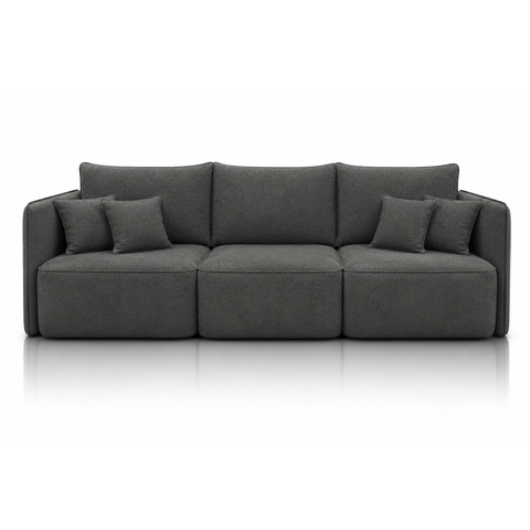 Sofá Modular Búzios - Conforto, Versatilidade e Design Contemporâneo:Veludo Grafite/2,90 sem Chaise