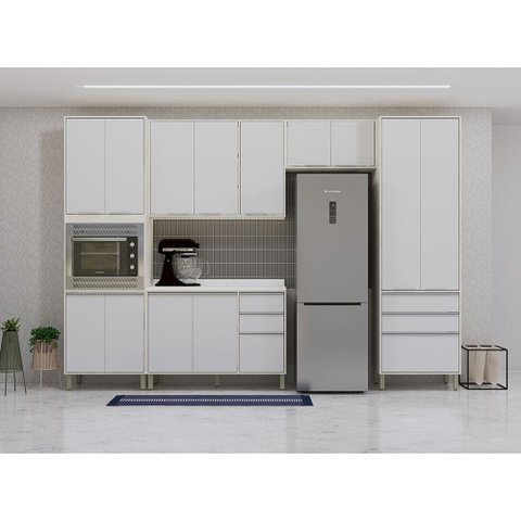 Cozinha Modulada Compacta 5 Peças com Tampo Art Luciane Móveis