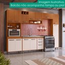 Ver imagem 6 de Cozinha Compacta 5 Peças 298x218 cm Balcao para Pia Malta Freijo Ripado Off Acetinado Poliman