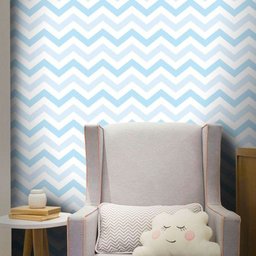 Papel de Parede Chevron Azul Claro - 1
