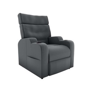 Poltrona Reclinável do Papaicom Porta Copos Porta Controle Toro Veludo Cinza Matrix