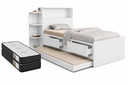 Ver imagem 1 de Cama Solteiro Completa com Cama Auxiliar, Baú, Gavetas, Prateleiras e 2 Colchões D33