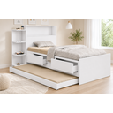 Ver imagem 2 de Cama Solteiro Completa com Cama Auxiliar, Baú, Gavetas, Prateleiras e 2 Colchões D33