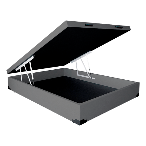 Cama Box Baú Casal Platinum Acolchões Corino Cinza 41x138x188