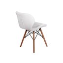 Ver imagem 4 de Kit 2 Cadeiras Charles Eames Eiffel Slim Wood Estofada - Branca