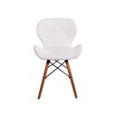 Ver imagem 3 de Kit 2 Cadeiras Charles Eames Eiffel Slim Wood Estofada - Branca