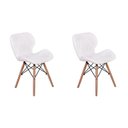 Ver imagem 1 de Kit 2 Cadeiras Charles Eames Eiffel Slim Wood Estofada - Branca