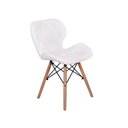 Ver imagem 2 de Kit 2 Cadeiras Charles Eames Eiffel Slim Wood Estofada - Branca