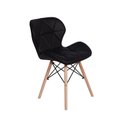 Ver imagem 2 de Kit 6 Cadeiras Charles Eames Eiffel Slim Wood Estofada - Preta
