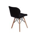 Ver imagem 4 de Kit 6 Cadeiras Charles Eames Eiffel Slim Wood Estofada - Preta
