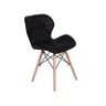 Kit 8 Cadeiras Charles Eames Eiffel Slim Wood Estofada - Preta - 2