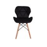 Kit 8 Cadeiras Charles Eames Eiffel Slim Wood Estofada - Preta - 3