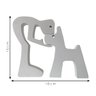 Escultura Decorativa Menino e o Cachorro 18x15cm Branco - 2