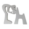 Escultura Decorativa Menino e o Cachorro 18x15cm Branco - 1