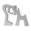 Ver imagem 1 de Escultura Decorativa Menino e o Cachorro 18x15cm Branco