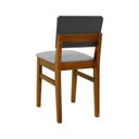 Ver imagem 2 de Cadeira Linhas Encosto Laqueado Cinza - Amêndoa - Assento Estof. Linho Cinza Mescla Impermeável