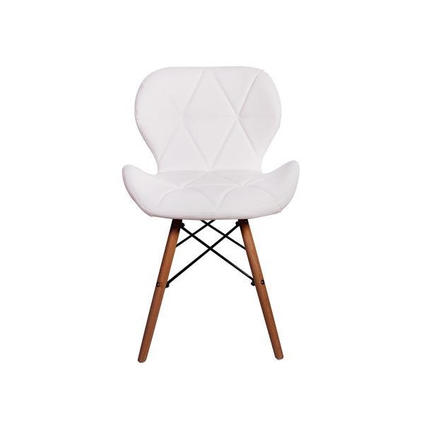 Cadeira Charles Eames Eiffel Slim Wood Estofada - Branca - 2