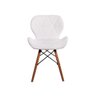 Cadeira Charles Eames Eiffel Slim Wood Estofada - Branca - 2