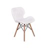 Cadeira Charles Eames Eiffel Slim Wood Estofada - Branca - 1
