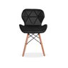 Cadeira Charles Eames Eiffel Slim Wood Estofada - Preta - 4