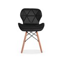 Ver imagem 4 de Cadeira Charles Eames Eiffel Slim Wood Estofada - Preta