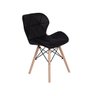 Cadeira Charles Eames Eiffel Slim Wood Estofada - Preta - 1