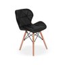 Cadeira Charles Eames Eiffel Slim Wood Estofada - Preta - 1