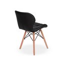 Ver imagem 5 de Cadeira Charles Eames Eiffel Slim Wood Estofada - Preta