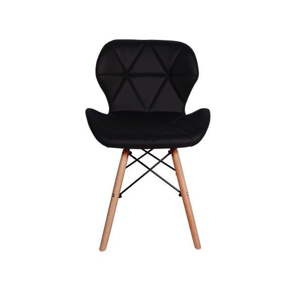 Cadeira Charles Eames Eiffel Slim Wood Estofada - Preta - 2