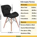 Ver imagem 3 de Cadeira Charles Eames Eiffel Slim Wood Estofada - Preta