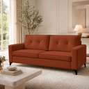 Ver imagem 2 de Sofá Sala de Estar Marselha 210cm 3 Lugares Pés em Metal Bouclê Terracota M1 - Monari Design