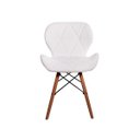 Ver imagem 3 de Kit 5 Cadeiras Charles Eames Eiffel Slim Wood Estofada - Branca