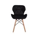 Ver imagem 3 de Kit 5 Cadeiras Charles Eames Eiffel Slim Wood Estofada - Preta