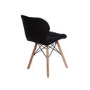 Ver imagem 4 de Kit 5 Cadeiras Charles Eames Eiffel Slim Wood Estofada - Preta