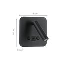Ver imagem 2 de Arandela Astraled Dalo LED Quadrada com USB e USB C