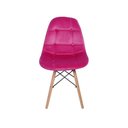 Ver imagem 2 de Cadeira Eiffel Botonê Estofada Veludo Base Madeira - Rosa