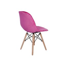 Cadeira Eiffel Botonê Estofada Veludo Base Madeira - Rosa - 3