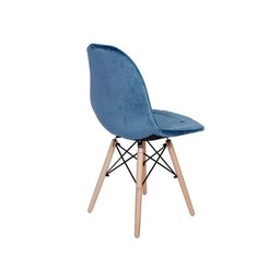 Cadeira Eiffel Botonê Estofada Veludo Base Madeira - Turquesa - 3