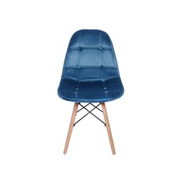Cadeira Eiffel Botonê Estofada Veludo Base Madeira - Turquesa - 2