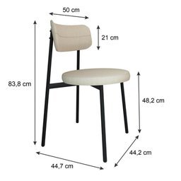 Cadeira Kyta Fixa C-4 Pés 50 X 44,7 X 83,8 Cm. Corriente Areia Corriente Areia - 5