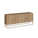 Ver imagem 4 de Balcão Buffet Orgânico 180cm 4 Portas Pé Metal Luna Móvel na Caixa