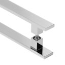 Ver imagem 3 de Puxador De Porta Pivotante Barra Chata Duplo Cromado 90cm