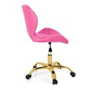 Ver imagem 2 de Cadeira Office Eiffel Slim Base Giratória Rosa - Dourado Brilho