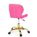 Ver imagem 4 de Cadeira Office Eiffel Slim Base Giratória Rosa - Dourado Brilho