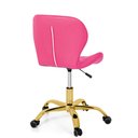 Ver imagem 5 de Cadeira Office Eiffel Slim Base Giratória Rosa - Dourado Brilho